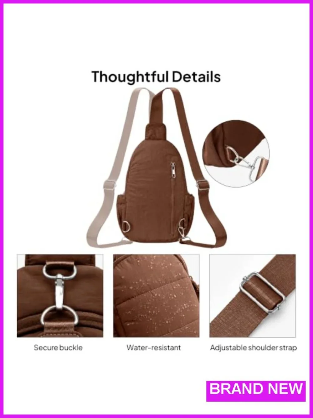 Anti-Theft Crossbody Bag Women Small Sling Travel RFID Blocking Quilted